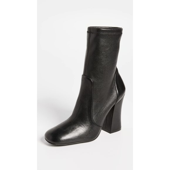 STUART WEITZMAN WOMEN'S CURVEBLOCK 100MM BOOTIES, BLACK, 9.5 MEDIUM US